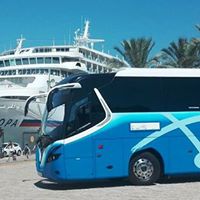 Rosabus realiza los traslados de la mayor parte de los cruceristas que llegan a la ciudad